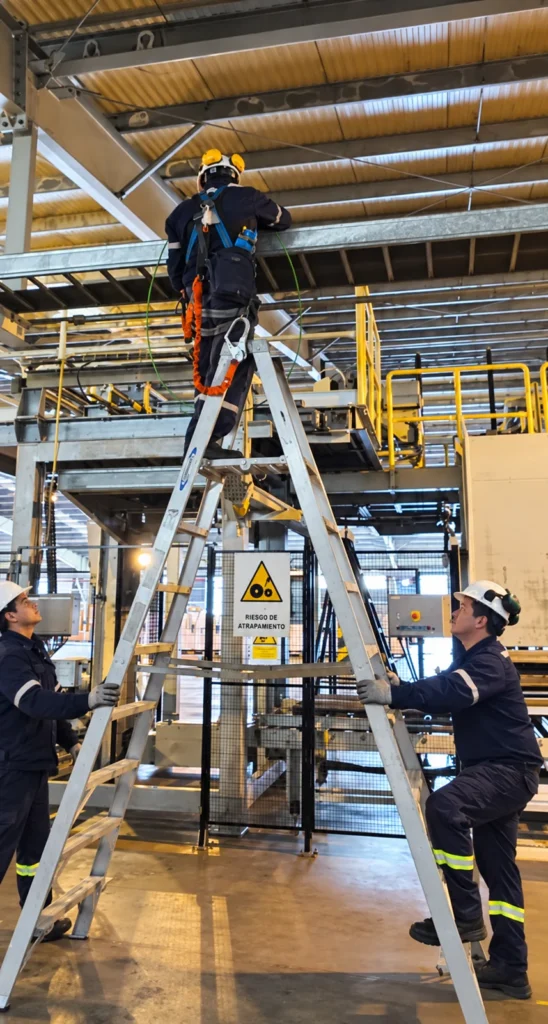 Technical team working on site