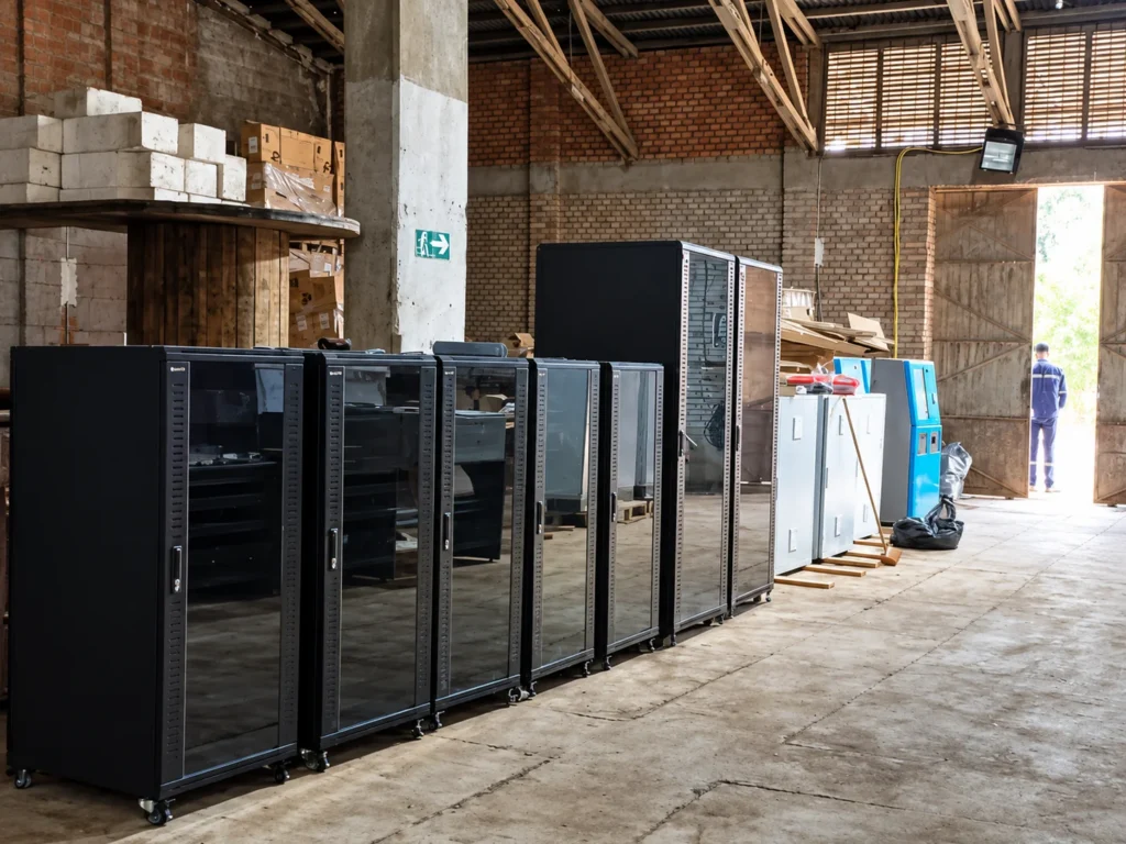 Equipment racks in the workshop