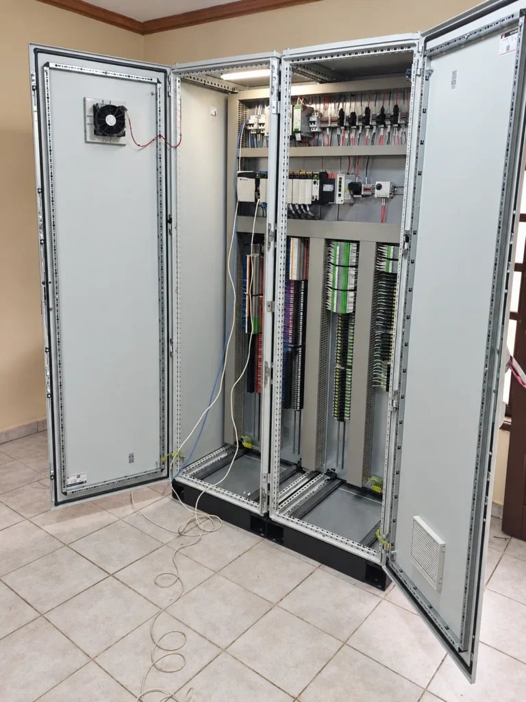 Open industrial control cabinet